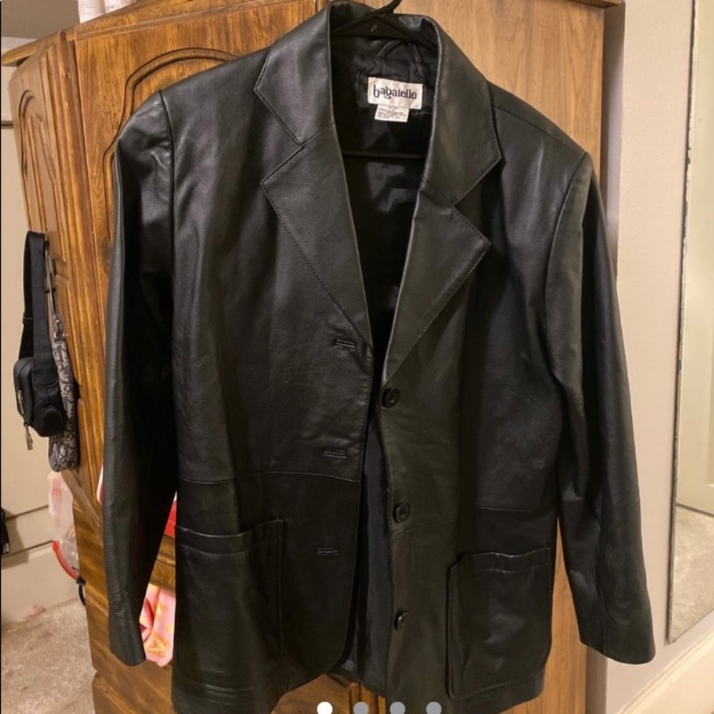 Vintage Black Leather Blazer